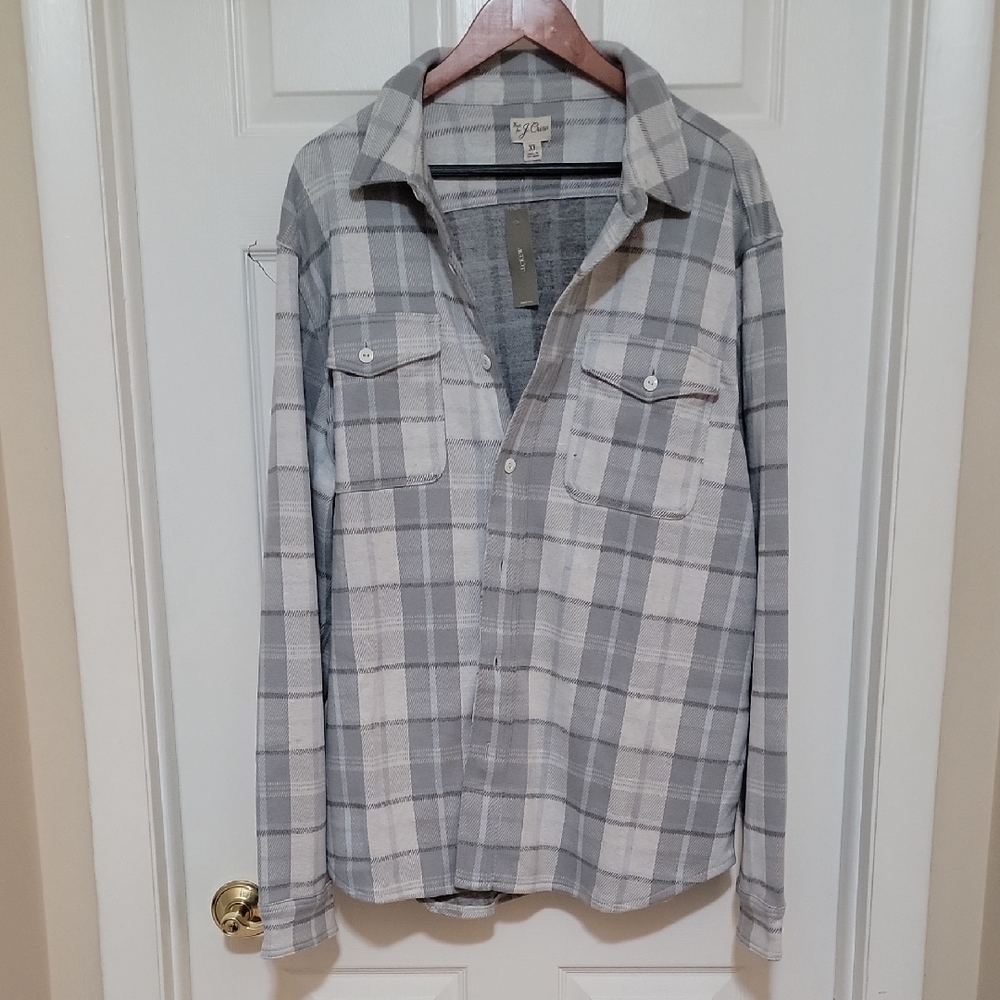 J. Crew Gray Plaid Button-Up Shirt